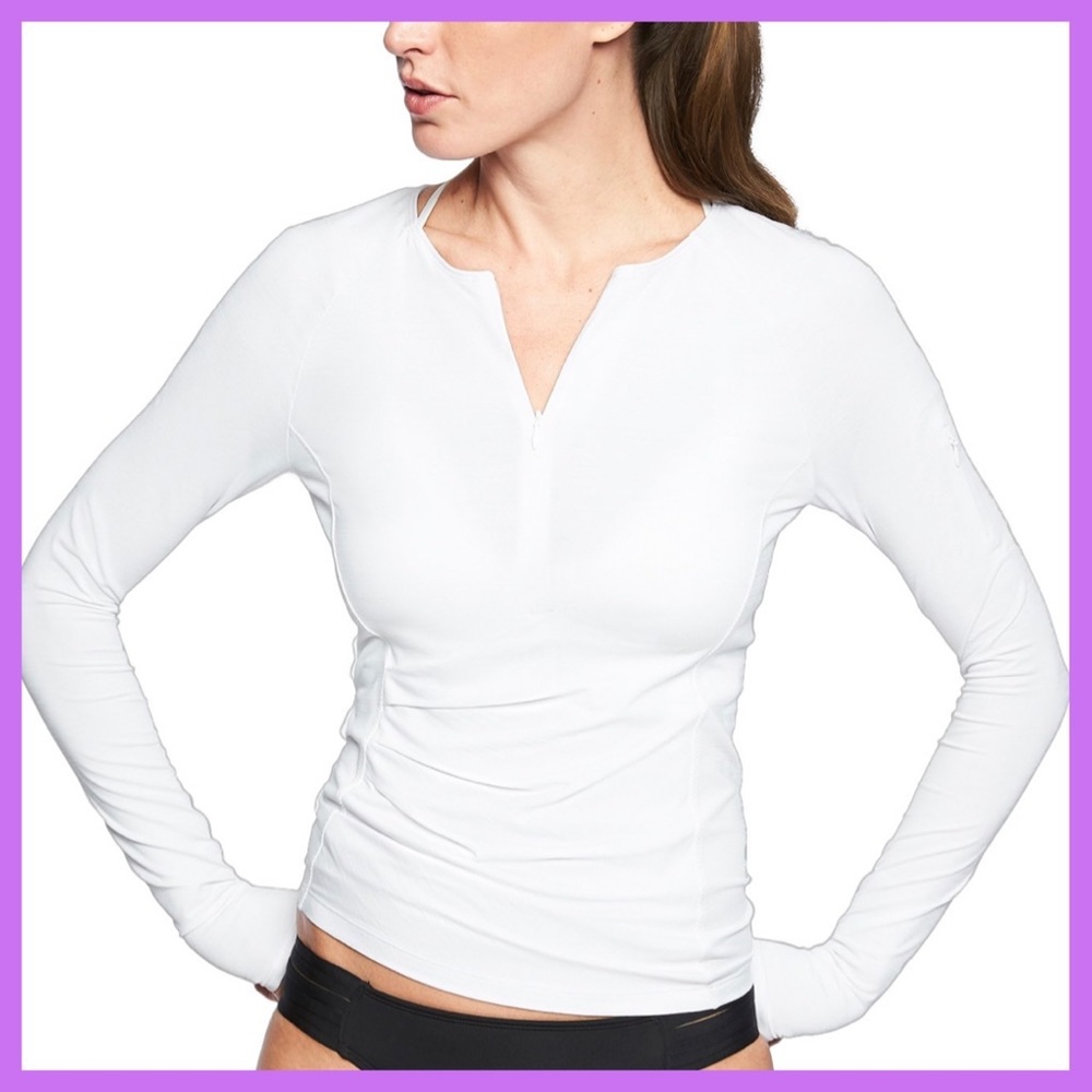 Athleta Pacifica Wrap Top NWT Bright White Small Tall